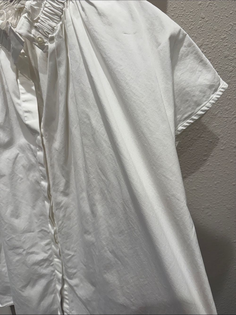 ANN MASHBURN White Ruffled Collar Short Sleeve Blouse - Picture 5 of 6